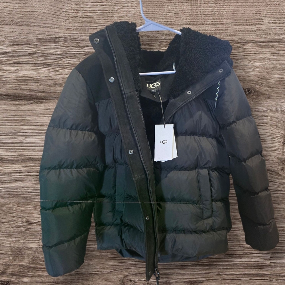 UGG Black Womens Shasta Down Puffer Jacket Coat